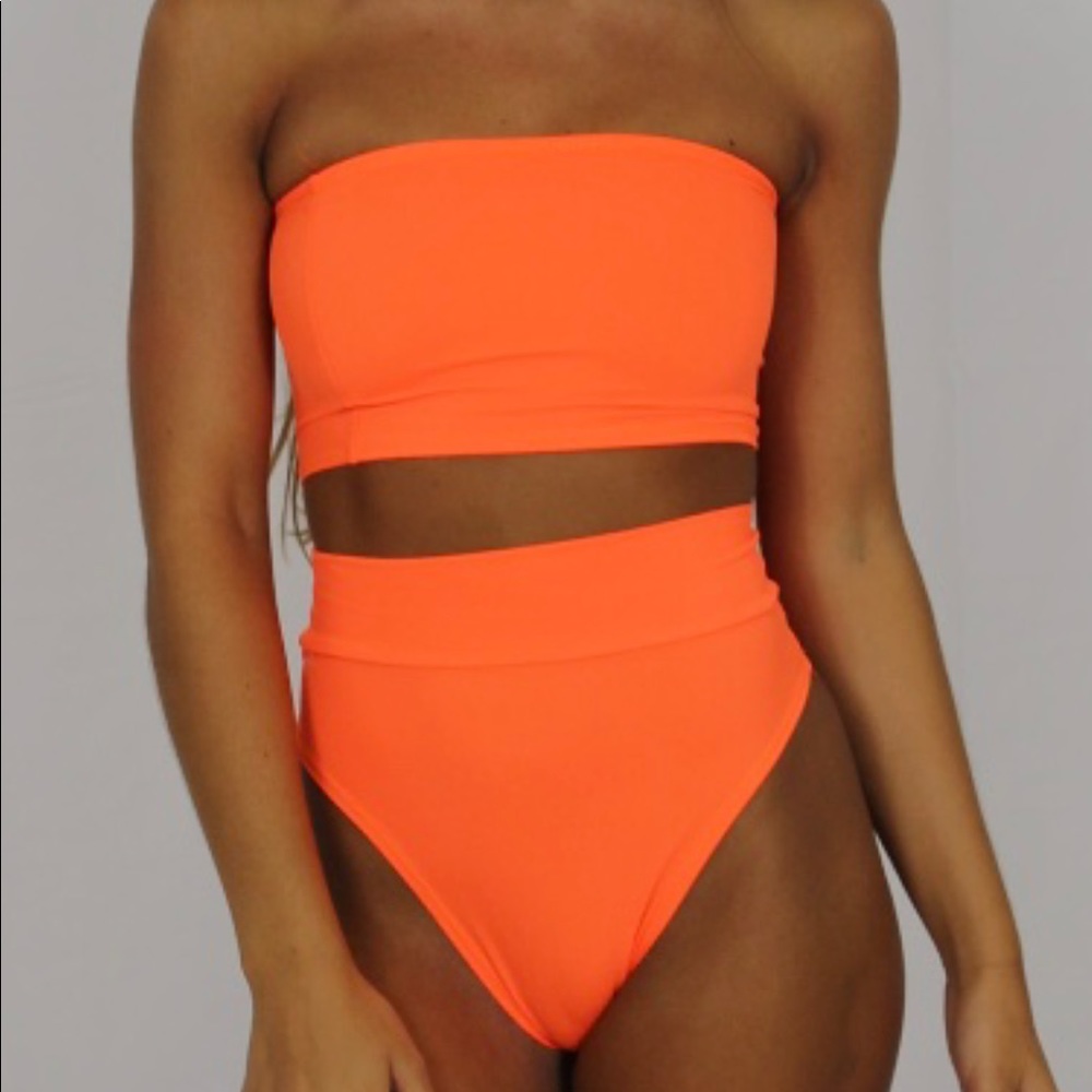 🔴Bikini neon orange swim suit bathing suit